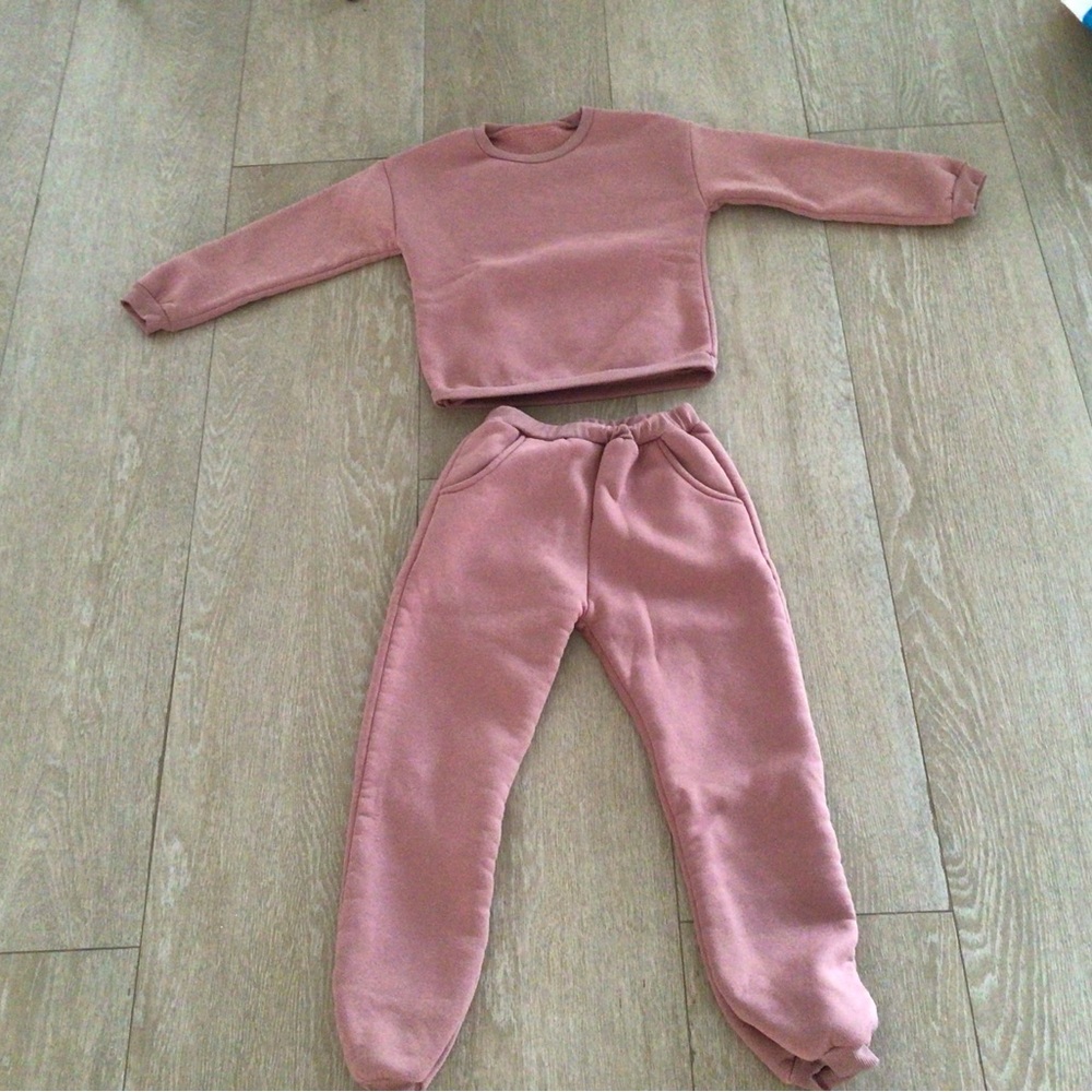 Pink Sweatshirt and Jogger Set